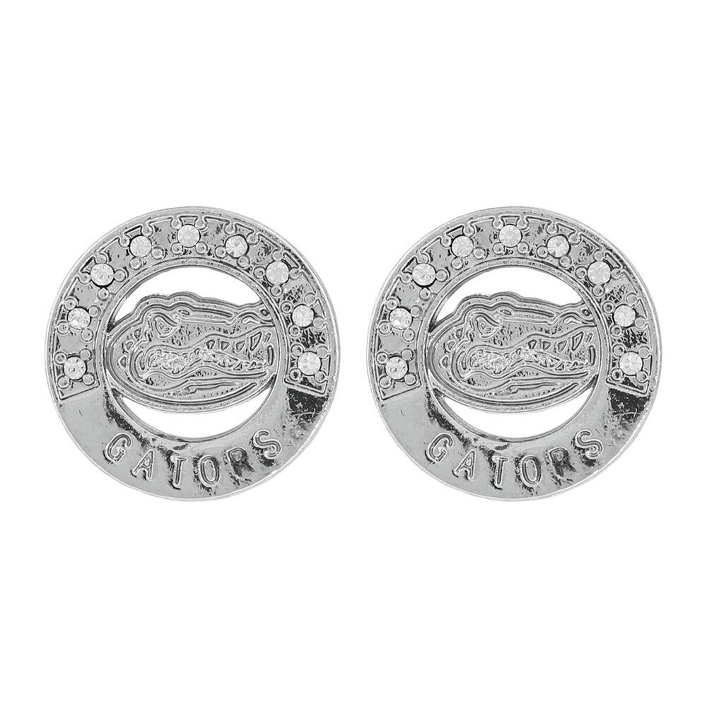 New Florida Gators Women's Silver Stud Circle Earrings, NCAA